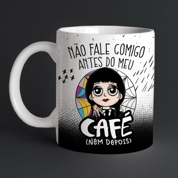 Estampas Caneca Wandinha Addams Gótica Desenho Pdf E Png