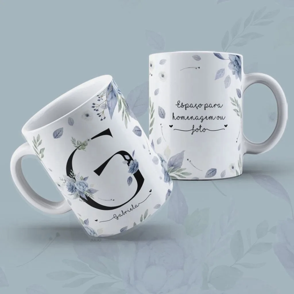 Estampas Canecas Alfabeto Floral Dia Das Mulheres Sublimação 9 Estampas Canecas Alfabeto Floral Dia Das Mulheres Sublimação