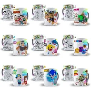 Estampas Em Corel P Sublimar Caneca Personagens Infantis