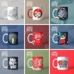 Estampas P/ Sublimação Caneca Natal Frases E Ornamentos
