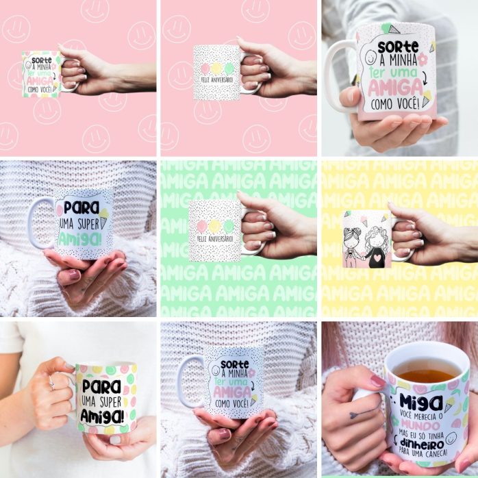 Estampas Sublimação Caneca Dia do Amigo Amizade Frases Png