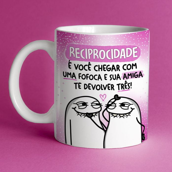 Estampas Sublimação Caneca Flork Amigas Dia do Amigo Amizade
