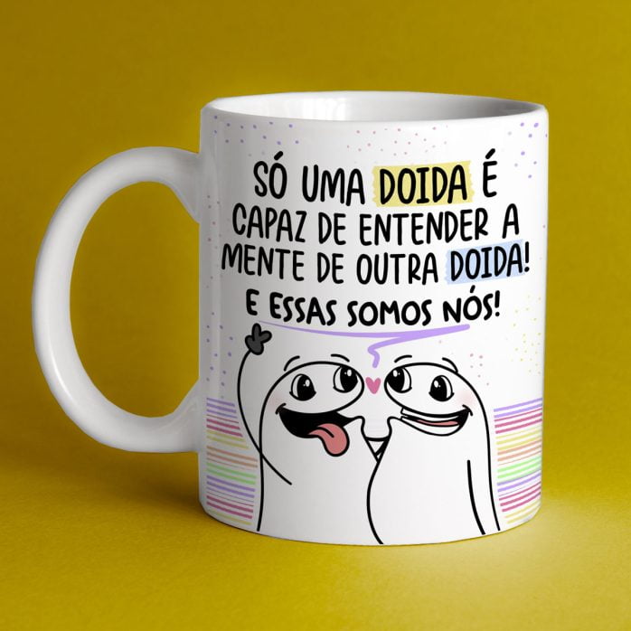 Estampas Sublimação Caneca Flork Amigas Dia do Amigo Amizade