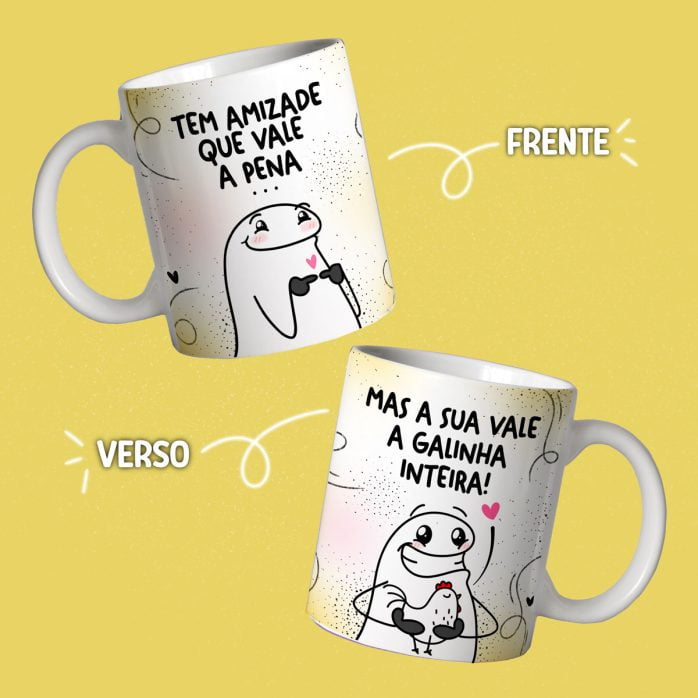 Estampas Sublimação Caneca Flork Amigas Dia do Amigo Amizade