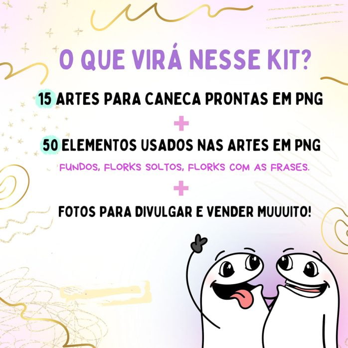 Estampas Sublimação Caneca Flork Amigas Dia do Amigo Amizade