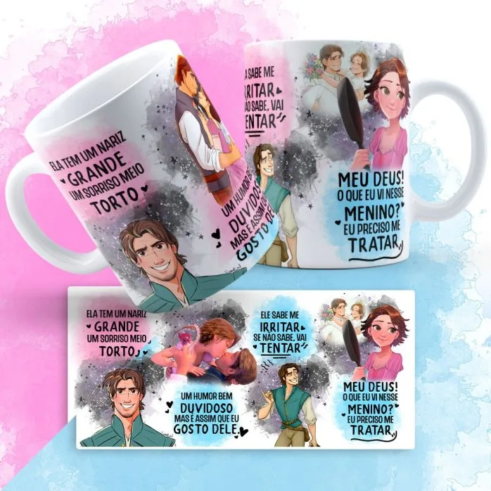 Estampas Sublimação Caneca Sorriso Torto Livs Namorados Love