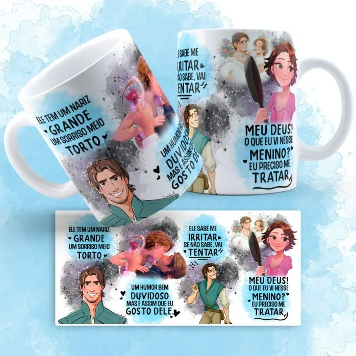 Estampas Sublimação Caneca Sorriso Torto Livs Namorados Love