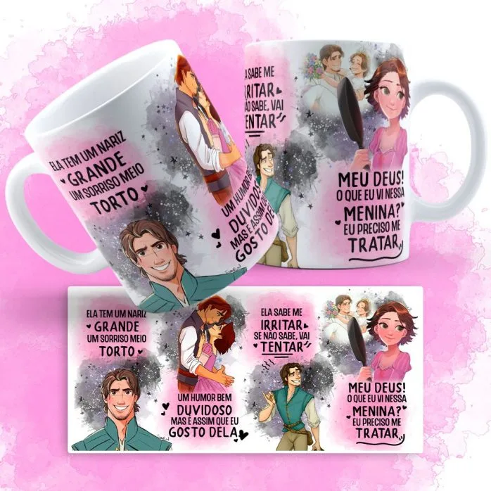 Estampas Sublimação Caneca Sorriso Torto Livs Namorados Love