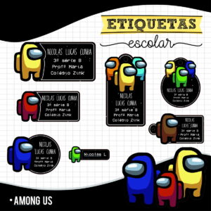 Etiqueta Escolar Among Us Arquivo Digital Editável 6 etiqueta escolar among us arquivo digital