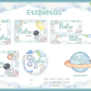 Etiqueta Escolar Astronauta