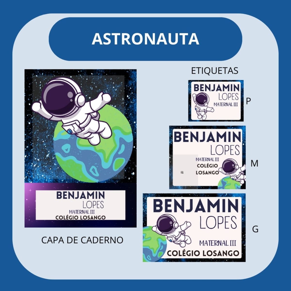 Etiqueta Escolar Astronauta Arquivo de Corte Personalizável 1 Etiqueta Escolar Astronauta Arquivo de Corte Personalizável