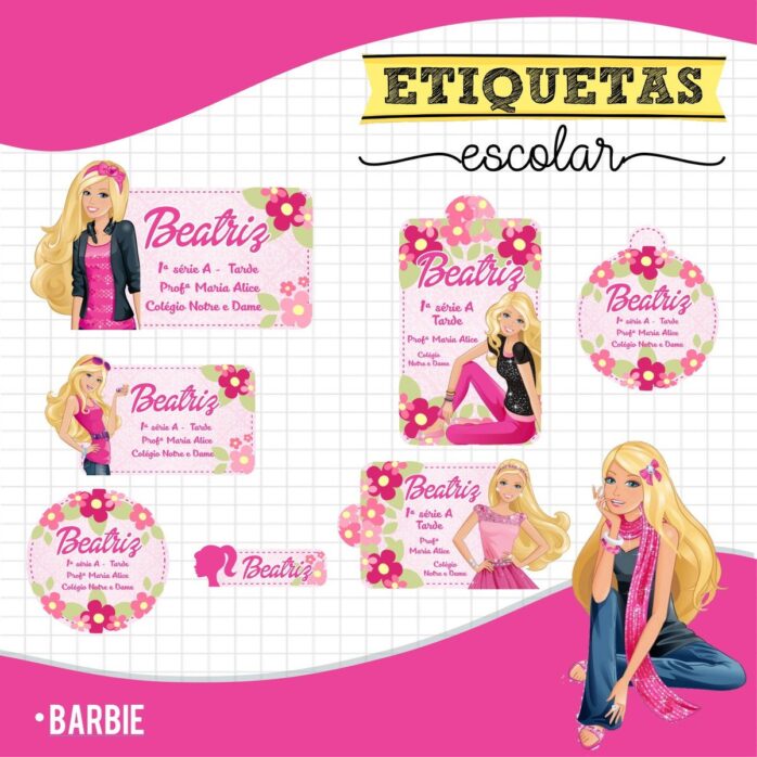 Etiqueta Escolar Barbie