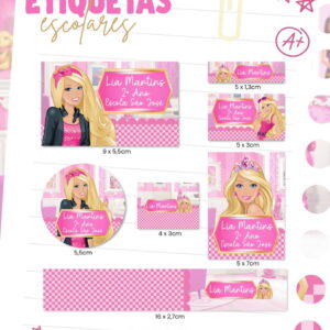 Etiquetas Escolares Barbie para Imprimir Arquivo Digital 11 etiqueta escolar barbie arquivo digital