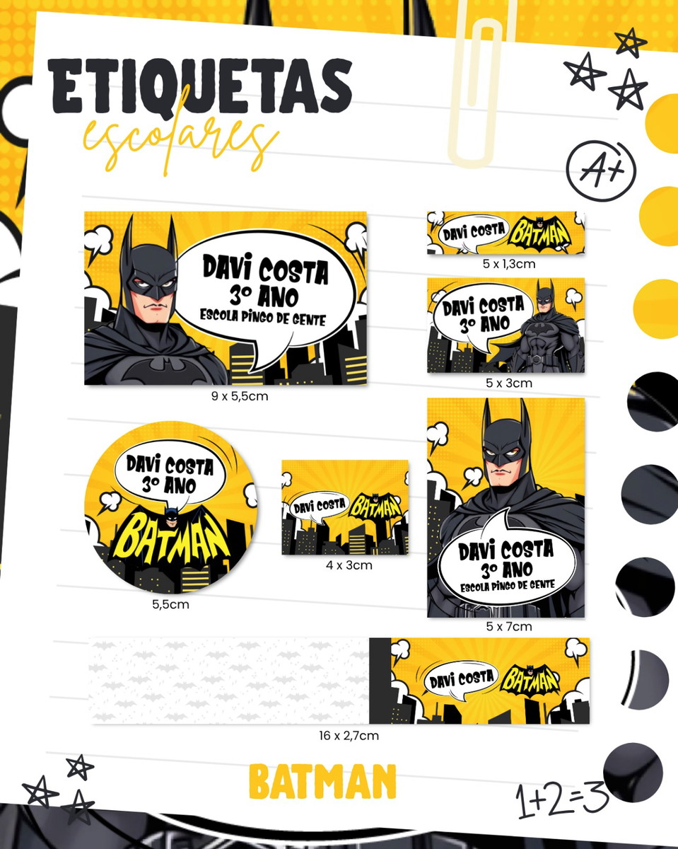 Etiquetas Batman Preto Arquivo Digital para Personalizar 1 Etiquetas Batman Preto Arquivo Digital para Personalizar