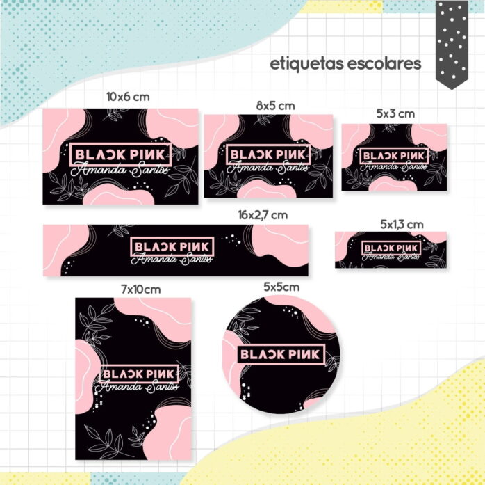 Etiqueta Escolar Black Pink