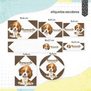 Etiqueta Escolar Cachorrinho 32 Etiqueta Escolar Cachorrinho