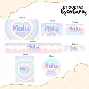 Etiqueta Escolar Candy Color 9 Etiqueta Escolar Candy Color