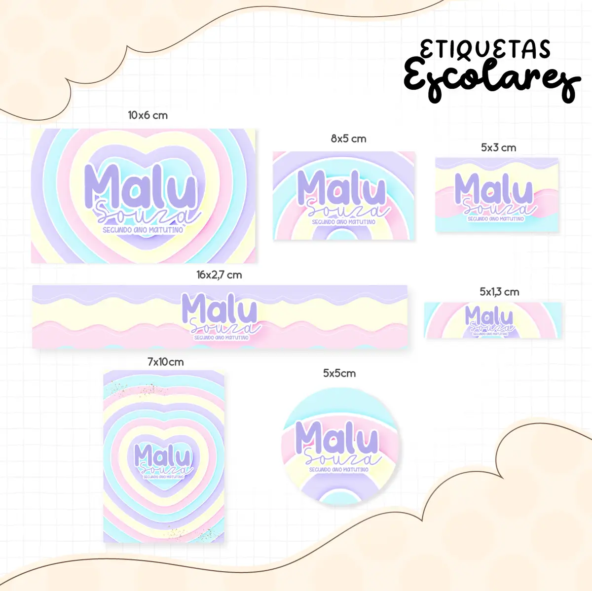 Etiqueta Escolar Candy Color 1 Etiqueta Escolar Candy Color
