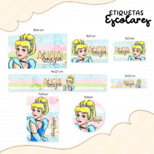 Etiqueta Escolar Cinderela Arquivo Digital Personalizável 5 etiqueta escolar cinderela arquivo digital