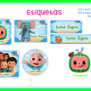 Etiqueta Escolar Cocomelon