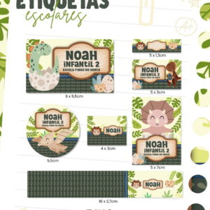 Etiqueta Escolar Dinossauro Arquivo Digital Para Imprimir 16 etiqueta escolar dino arquivo digital