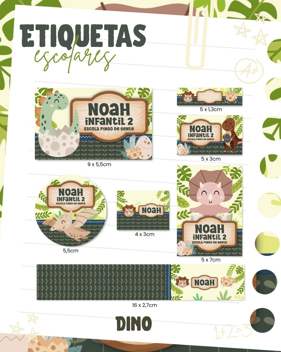 Etiqueta Escolar Dinossauro Arquivo Digital Para Imprimir 1 Etiqueta Escolar Dinossauro Arquivo Digital Para Imprimir