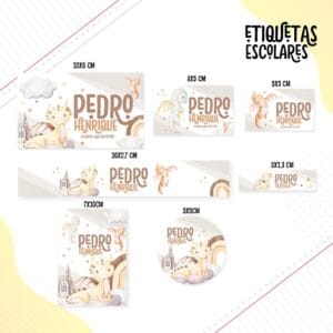 Etiqueta Escolar Dragões Baby