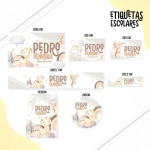 Etiqueta Escolar Dragões Baby