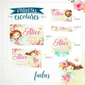 Etiqueta Escolar Fada 7 Etiqueta Escolar Fada