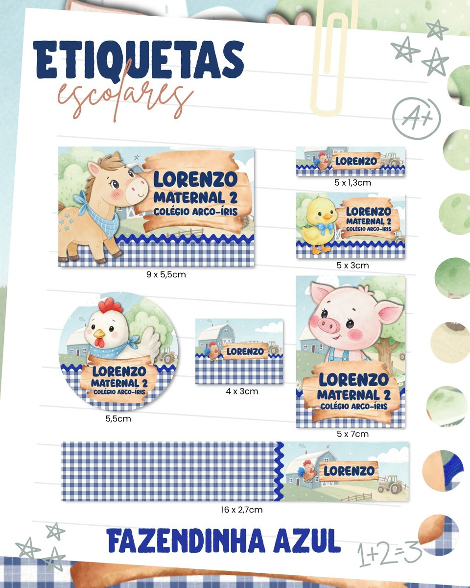 Etiquetas Escolares Fazendinha para Imprimir e Personalizar 1 Etiquetas Escolares Fazendinha para Imprimir e Personalizar