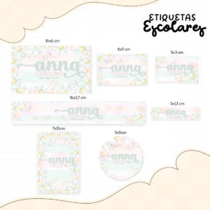 Etiqueta Escolar Floral Clarinho 40 Etiqueta Escolar Floral Clarinho