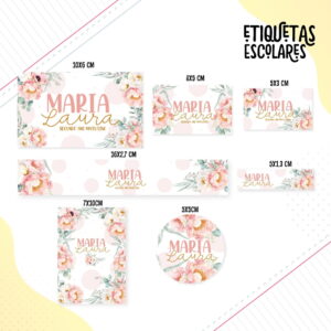 Etiqueta Escolar Floral Kids Arquivo Digital Editável 3 etiqueta escolar floral kids arquivo digital