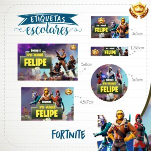 Etiqueta Escolar Fortnite