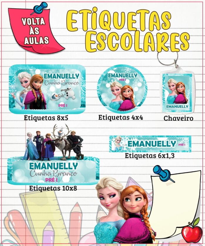Etiqueta Escolar Frozen