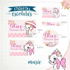 Etiqueta Escolar Gatinha Marie 11 Etiqueta Escolar Gatinha Marie