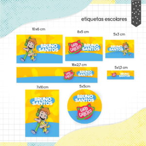 Etiqueta Escolar Gato Galáctico Para Personalizar 4 etiqueta escolar gato galactico arquivo digital