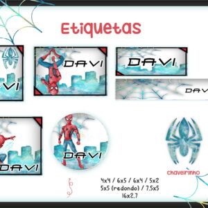 etiqueta escolar homem aranha arquivo digital