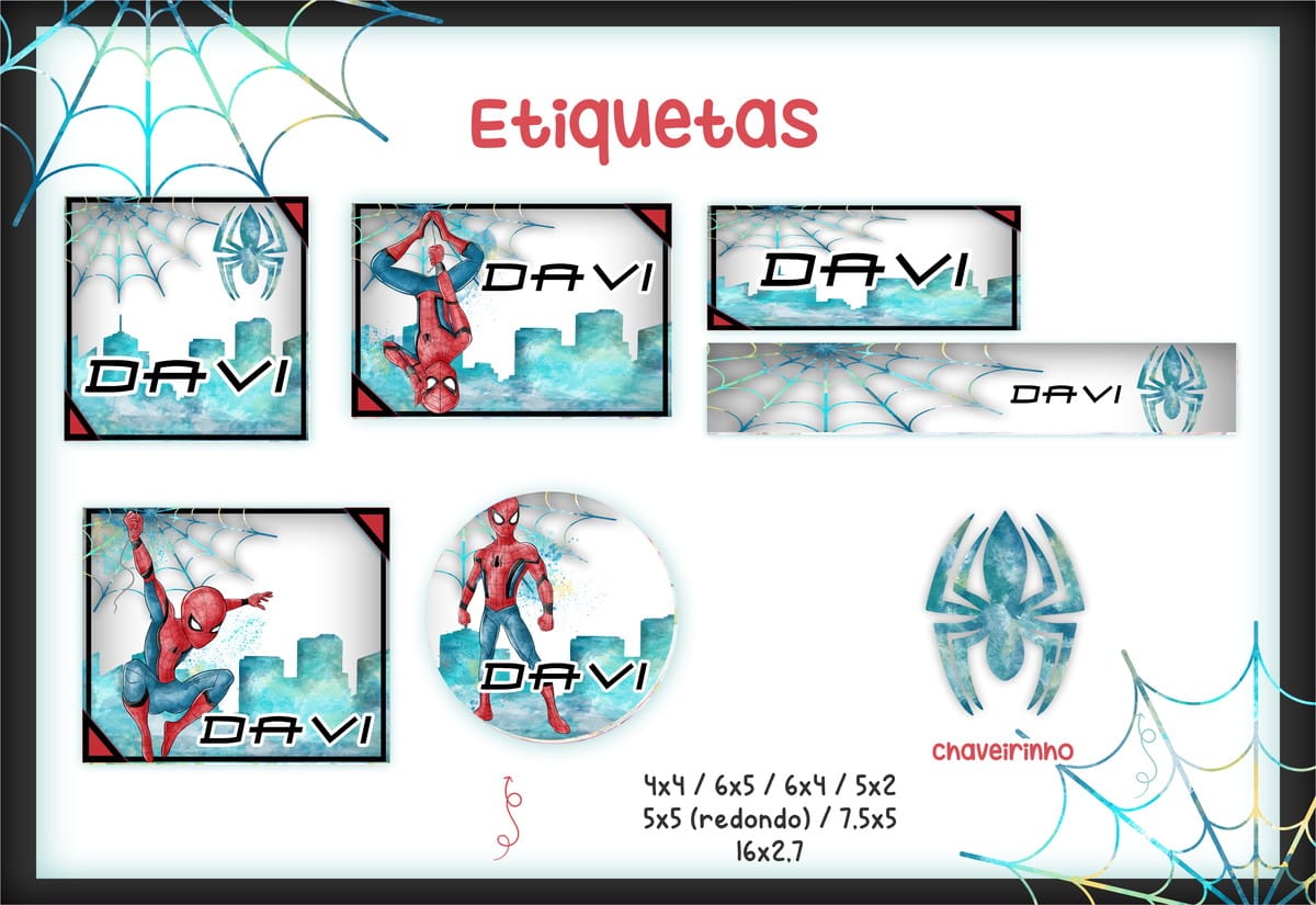 Etiqueta Escolar Homem Aranha Arquivo Digital Personalizada 1 Etiqueta Escolar Homem Aranha Arquivo Digital Personalizada