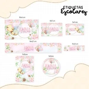 Etiqueta Escolar Jardim Florido