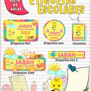 Etiqueta Escolar Jardim Menina