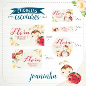 Etiqueta Escolar Joaninha 41 Etiqueta Escolar Joaninha