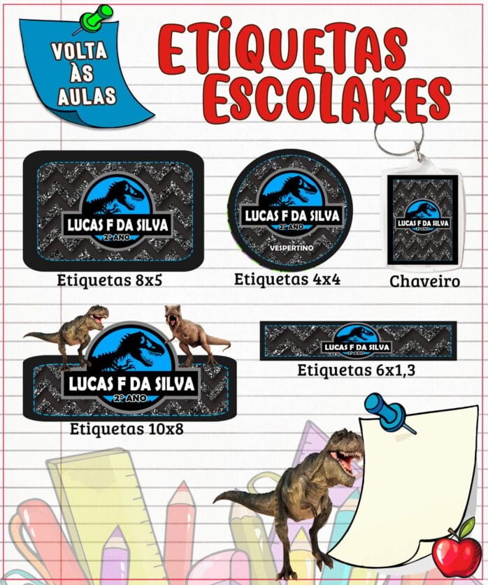 Etiqueta Escolar Jurassic Park