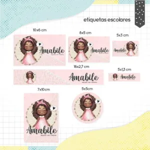 Etiqueta Escolar Menina Negra