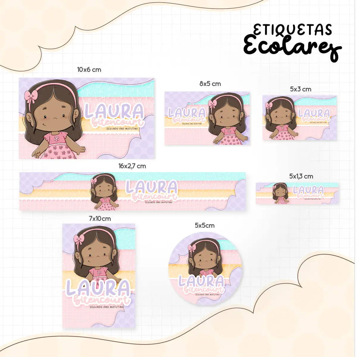 Etiqueta Escolar Menina Negra 1 Etiqueta Escolar Menina Negra