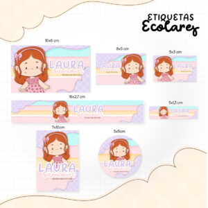 Etiqueta Escolar Menininha Ruiva