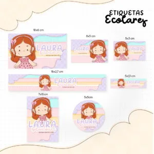 Etiqueta Escolar Menininha Ruiva 15 Etiqueta Escolar Menininha Ruiva