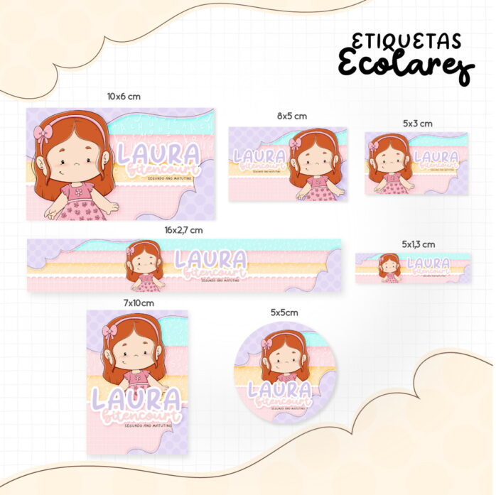 Etiqueta Escolar Menininha Ruiva