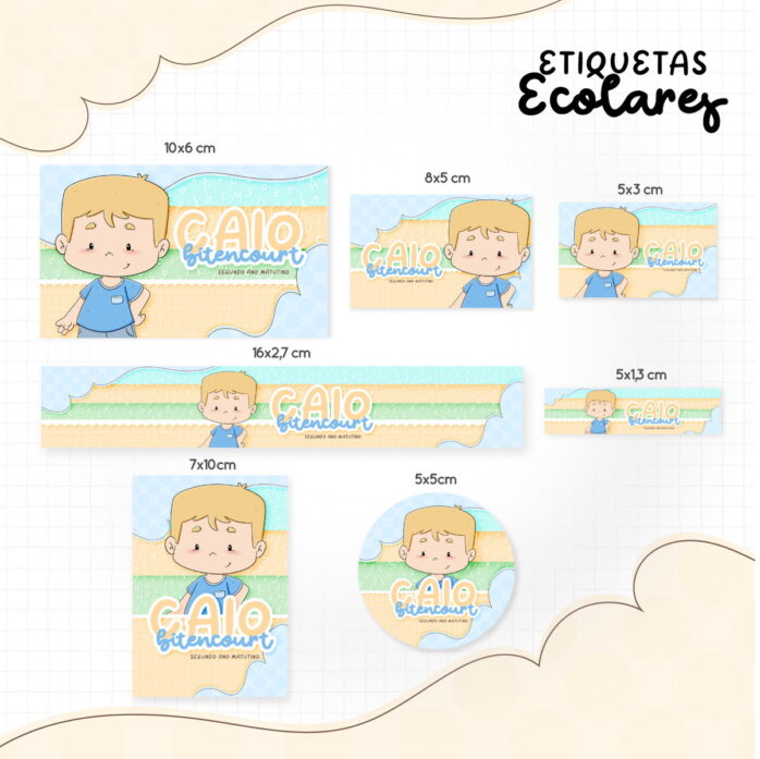 Etiqueta Escolar Menininho Loiro