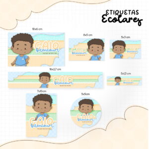 Etiqueta Escolar Menininho Negro