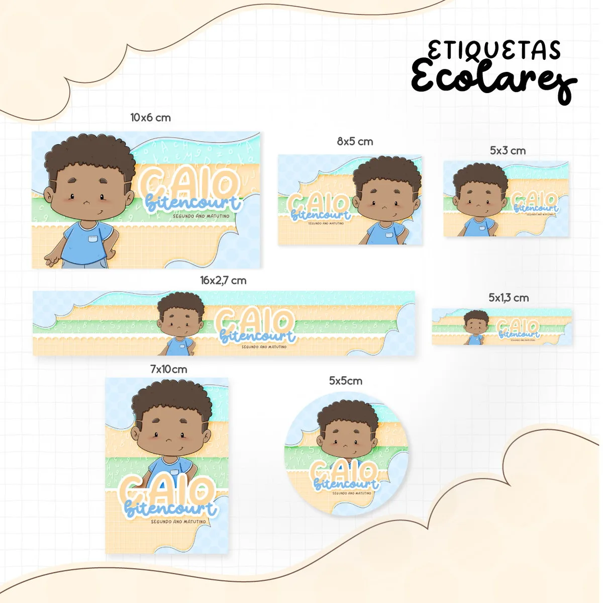 Etiqueta Escolar Menininho Negro 1 Etiqueta Escolar Menininho Negro